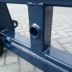 Pallet tine support bracket set with bale spike bushes