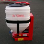 Broadcaster for grass seed, lime & slug pellets. ATV, harrow or tractor mounted