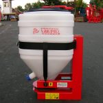 Broadcaster for grass seed, lime & slug pellets. ATV, harrow or tractor mounted