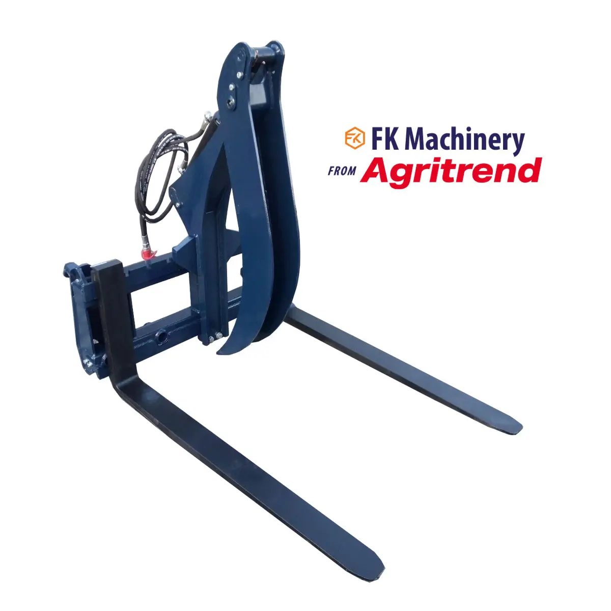 Pallet fork log grab with hydraulic grapple finger