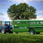 Pronar T046-H Single Axle Cattle and Livestock Trailer with Hydraulic Drop-Down Floor and hydraulic shock absorbers on the suspension