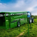 Pronar T046-H Single Axle Cattle and Livestock Trailer with Hydraulic Drop-Down Floor and hydraulic shock absorbers on the suspension