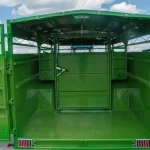 Pronar T046-H Single Axle Cattle and Livestock Trailer with Hydraulic Drop-Down Floor and hydraulic shock absorbers on the suspension