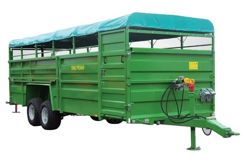 Pronar T046-2 Double Axle Cattle and Livestock Trailer with Hydraulic Drop-Down Floor